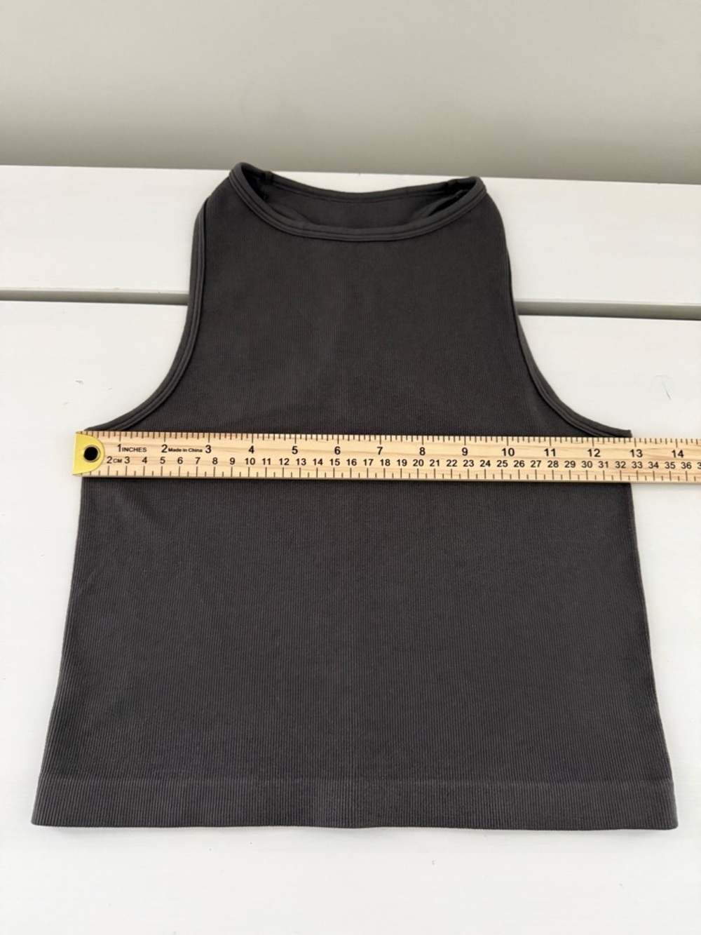 Intimately Free People Hayley Brami Tank XS Gray Ribbed Cropped Racerback - Picture 5 of 6